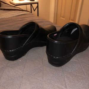 Sanita Black Leather Clog
